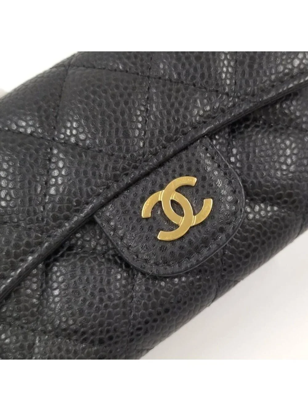 Chanel Quilted Classic Flap Card Case Leather Black